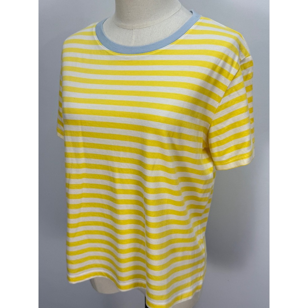 Free Assembly Striped T-Shirt Bundle Yellow Ringer Tee & Green V-Neck Terry Top - Picture 2 of 16